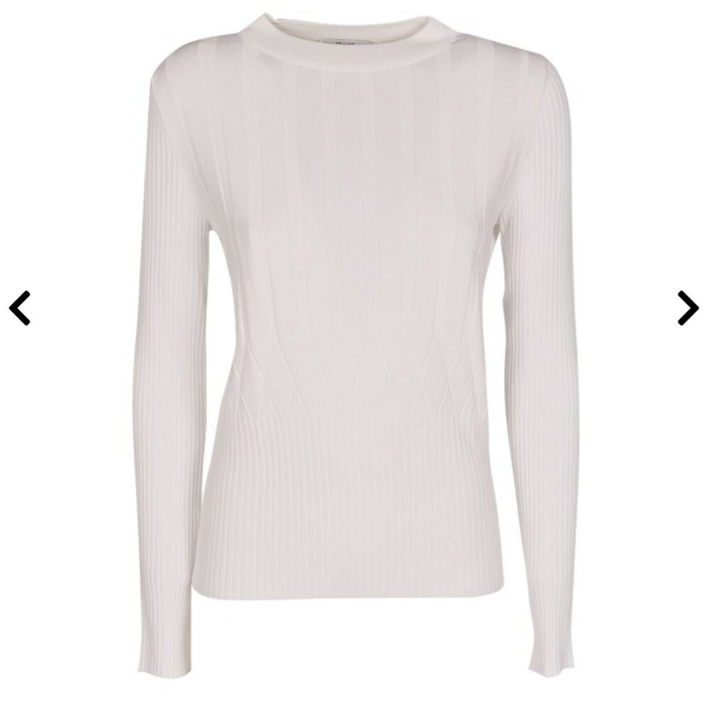 Max Mara Ribbed Nevada Sweater in White